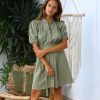 Clothing White Ginger | Wendy Dress Khaki