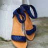 Accessories White Ginger | Bahama Sandal Block Heel Navy