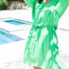 Clothing White Ginger | Priya Dress - Green Green Crinkle