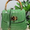 Accessories White Ginger | Kensington Bag - Green Moc Croc