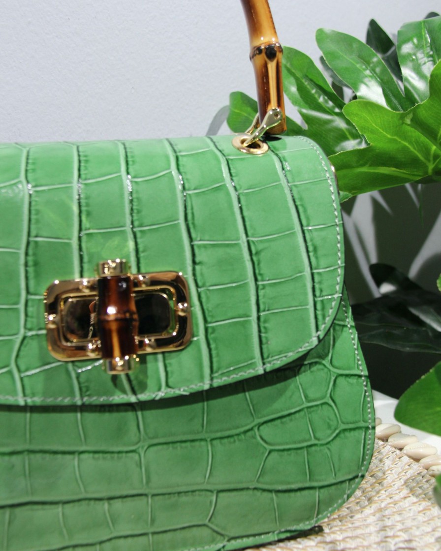 Accessories White Ginger | Kensington Bag - Green Moc Croc