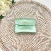 Accessories White Ginger | Green Metallic Leather Coin Purse