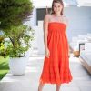 Clothing White Ginger | St Tropez Dress/Skirt Vermillion Orange