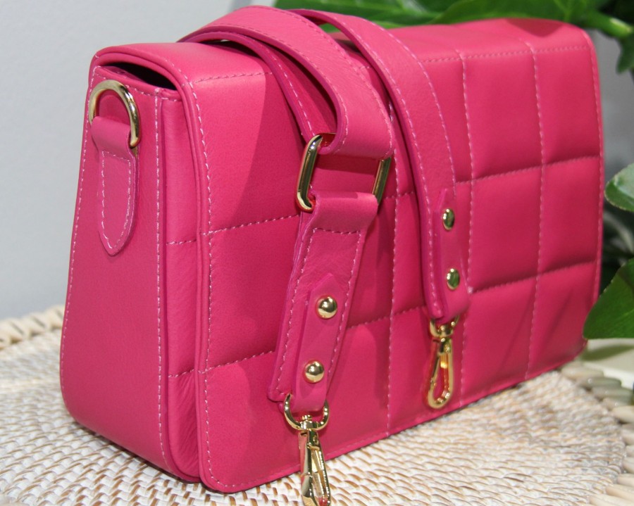 Accessories White Ginger | Renata Structured Bag - Fuchsia