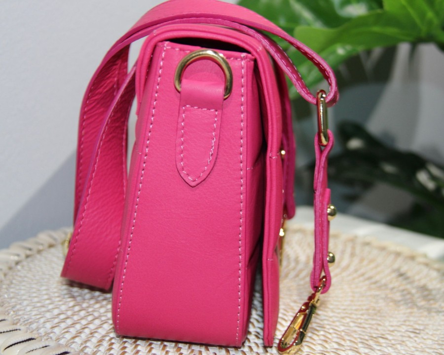 Accessories White Ginger | Renata Structured Bag - Fuchsia