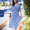 Clothing White Ginger | Daniella Dress Navy Dahlia