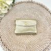 Accessories White Ginger | Silver Metallic Leather Coin Purse