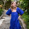 Clothing White Ginger | May Dress Cobalt Broderie