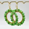 Accessories White Ginger | Bali Crystal Hoop Earrings - Green