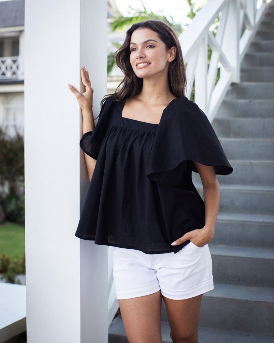 Clothing White Ginger | Gigi Top Black