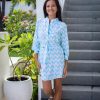 Clothing White Ginger | Amber Dress Turquoise Chevron