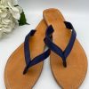 Accessories White Ginger | Leather Flip Flops Navy