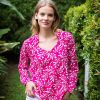 Clothing White Ginger | Tilly Top Fuchsia Exotic Fern