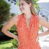 Clothing White Ginger | Haddi Top Orange Petal