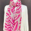 Accessories White Ginger | Fuchsia Zebra Scarf