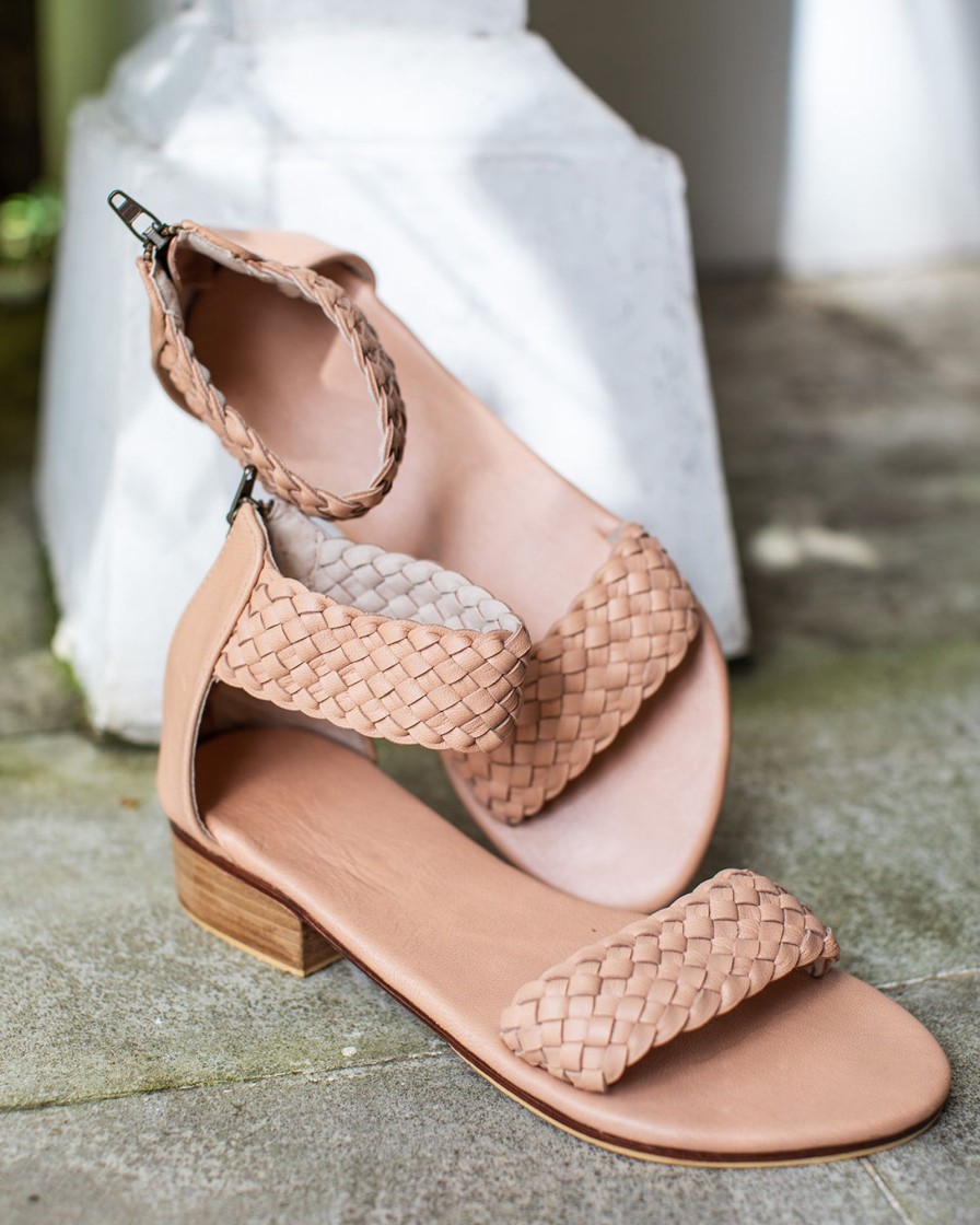 Accessories White Ginger | Bahama Sandal Block Heel Nude