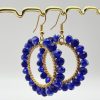 Accessories White Ginger | Bali Crystal Hoop Earrings - Cobalt