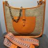 Accessories White Ginger | Orange Woven/Leather Hobo Bag