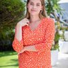 Clothing White Ginger | Lizzie Top Orange Petal