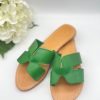 Accessories White Ginger | Leather Sliders Green