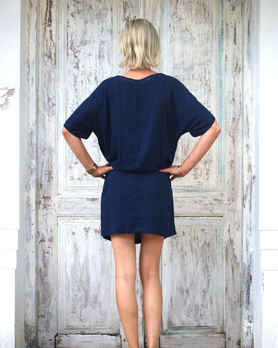 Clothing White Ginger | Clemmie Dress Navy