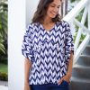 Clothing White Ginger | Eta Top - Navy Chevron Navychevron