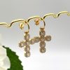 Accessories White Ginger | Madonna - Diamante Cross Earrings